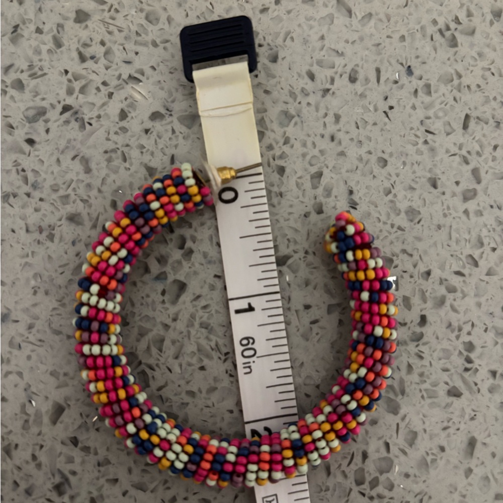 Multicolor Beaded Hoops - Picture 5 of 5